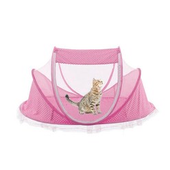 여름 고양이 쓰레기 작은 개 텐트 여름 개집 매트 애완 동물 배달 방 애완 동물 텐트 번식 고양이 방 접이식 및 휴대용, 분홍색, 110cm