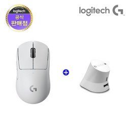 로지텍코리아 G PRO X SUPERLIGHT 지슈라 + 이메이션 충전독, 화이트 + 충전독 화이트, 지프로