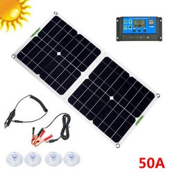 휴대용 태양 광 발전 은행 휴대 전화 충전기 패널 방수 실외 캠핑 5V, 50, 1개