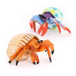 BAZA 바다동물 모형 소라게 인형 장난감, 2세트