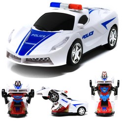 움직이는 LED 자동차 변신 로봇 멜로디 장난감 경찰차 폴리스카 미니카 어린이 조카 선물, 혼합색상