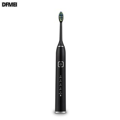 DFMEI 전동칫솔 무선충전 음파 스마트 미백 치아청결 성인, 2 브러쉬 기본 장착, 블랙