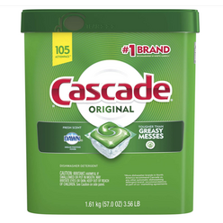 Cascade 캐스케이드 오리지널 식기세척기세제 캡슐 프레쉬향 105개, 1개, 1.61kg