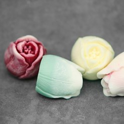 튤립 꽃봉오리 국산 수제몰드 석고방향제 비누 캔들 만들기 DIY