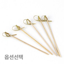 청대나무 리본 과일꼬지 100p (과일꽂이 샌드위치꼬지 수제버거꼬지 과일포크 디저트 산적꽂이, L.15cm, 1개(100P), 15cm