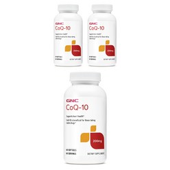 GNC CoQ-10 200mg 소프트젤 글루텐 프리 무설탕, 60개입, 3개, 60정