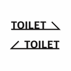무드팩토리 화장실 화살표 표지판, TOILET, 오른쪽 화살표, 블랙