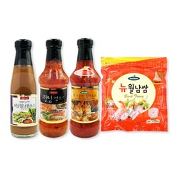 (메카몰) 월남쌈 4종 세트 // 피넛소스 230ml + 월남쌈소스 295ml + 스위트 칠리소스 295ml + 몬뉴월남쌈 원형 300g