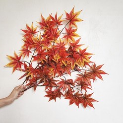 한소픈 붉게 물든 단풍가지 단풍잎 가을 장식 계절 소품 유치원 어린이집 자연 네츄럴 장식, 레드
