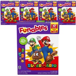 Funables 슈퍼 마리오 어소티드 프루트 플레이버드 스낵, 226g, 5개