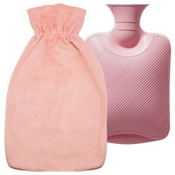일이공팔 극세사 휴대용 핫팩 찜질팩 심플 보온 보냉 물주머니 2L, 1개, 핑크