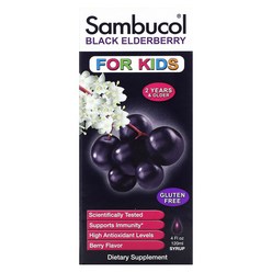 Sambucol Kids Black Elderberry Syrup 삼부콜 키즈 블랙 엘더베리 시럽 베리맛 120ml, 1개
