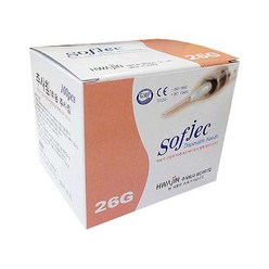 화진 소프젝 멸균 일회용 주사침/니들 26G 100개 1박스(주사바늘/18G부터30G까지), 26G 1/2, 1개