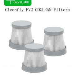 Cleanfly FV2 필터 COCLEAN 자동차 휴대용 진공 필터 키트 HEPA 필터 홈 바닥 청소 브러시, 3PC 필터