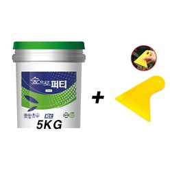 KCC정품 숲으로 퍼티 외부용 5KG + 플라스틱헤라 /외부 퍼티/핸디코트/아크릴릭필러/수성 퍼티, 1개