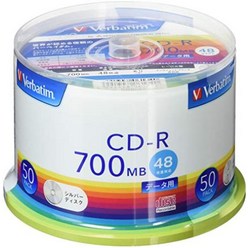 바베이텀 재팬 미쓰비시 케미컬 미디어 Verbatim 1회 기록용 CD-R SR80FC50V1 (48배속50장) 실버