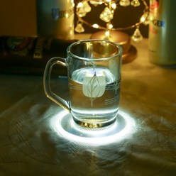 가치리빙 LED컵받침 칵테일 위스키 맥주컵 코스터 혼술 홈파티 아이템, 4개