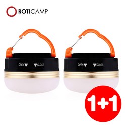 로티캠프 원형 자석 감성 캠핑 랜턴 조명 LED 등 램프, 2개