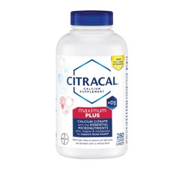 Citracal Maximum Plus Calcium Citrate + D3 시트라칼 맥시멈 플러스 칼슘 280캡슐 1 팩, 280정