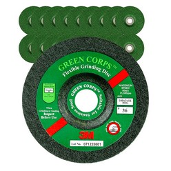 3M 푸른돌 4인치 옵셋 연마석 Green Corps Flexible Disc 20개입, 20개