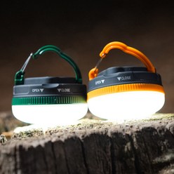 TADAC 타닥 미니 텐트랜턴 방수 LED 랜턴 캠핑 조명 2p 세트, 그린+오렌지