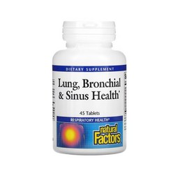Natural Factors Lung Bronchial Sinus Health 호흡 45 타블렛 정, 1개, 45개