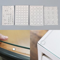 유리 밀림방지 받침 고무 식탁 실리콘 선반 테이블 소품 책상 미끄럼방지 쿠션 패드, 사이즈, 6mm (60개)