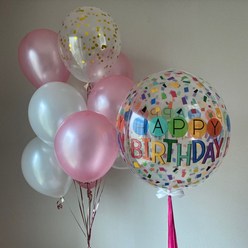 [옹브레풍선] 헬륨완제품 아나그램 해피버스데이 레인보우 Anagram 은박 생일파티