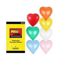[네오텍스] Neo 하트풍선 100개입 일반혼합 15cm 30cm (크기선택) - 하트모양풍선, 하트6인치 일반혼합