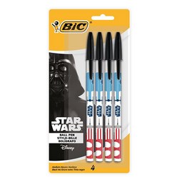 스타워즈 BIC 볼펜 미디엄 포인트 (1 0mm) 블랙 4개입 366861, Ball Pens 4-count