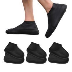 Wearless 신발방수커버 레인부츠 방수운동화 3개세트, 블랙 3개, 3개