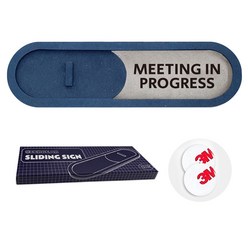 긱베어 재실표시 도어 사인 방해금지 + 양면 스티커 2개, VACANT/MEETING IN PROGRESS, 4.블루