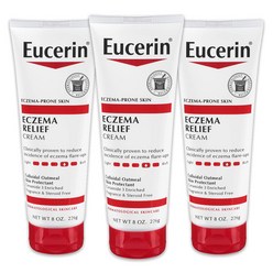 유세린 릴리프 바디 크림 226g 3팩 Eucerin Eczema Relief Cream 8 oz. Tube (Pack of 3), 3개