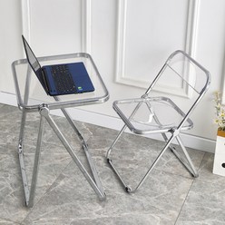 BMKC 플리아체어 아크릴 투명 접이식 디자인 인테리어 의자, 투명의자, 1개