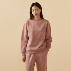 [JAJU/자주] 남녀공용 탄탄 기모 스웨트 셔츠_다크 핑크