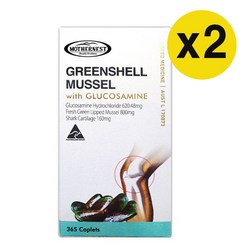 호주 마더네스트 Greenshell Mussel 초록입홍합+글루코사민+상어연골 1500mg 365캡슐, 2개