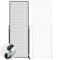 이동식 메쉬망 진열대 (망-다리-바퀴세트)-600x1800mm, 화이트, 1개