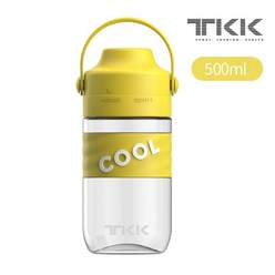 수입 재료 휴대용 물컵 커피잔 대용량 컵 헬스 플라스틱컵, K91-옐로우-500ml