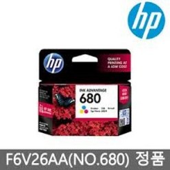 토너피아 HP 정품잉크 HP680 F6V27AA 검정 F6V26AA 컬러 색상선택, 1개, 02_HP 정품잉크 F6V26AA HP680 컬러