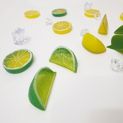 에스이제이 촬영용 과일 모형 레몬 라임 슬라이스 조각 모형 세트, 01_레몬한조각+라임한조각 (슬라이스 타입)