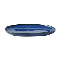 까사무띠 이태리 세나 [타원오벌접시 30cm] 도자기그릇 1P, 블루, 1개