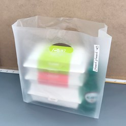 [소행섬] 무지 HD 비닐 쇼핑백 R형 (반투명 비닐봉투 선물용 테이크아웃 쇼핑 답례품포장), 100장, R45