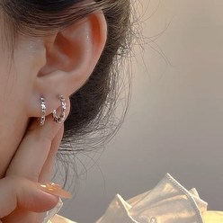 Cle.v 여성용 데일리 S925 은침 귀걸이 3종세트