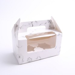 머핀상자 포장 컵케이크 쿠키 투명창 상자 (10장), 2구-마블(10장), 10개
