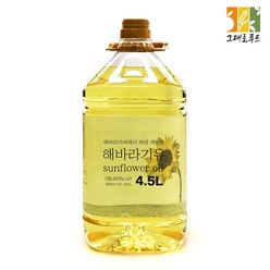 해바라기유 4.5L 해바라기씨유100% 식용유 업소용 대용량, 1개