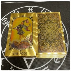 타로카드 황금 아름다운 영어 타로 12x7cm 카드 데크 골드 빅 사이즈 요술 클래식 가이드북 포함, 01 A200