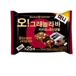 마켓오네이처 오 그래놀라 바 카카오 앤 유산균볼 미니, 312g, 3개