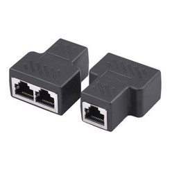 RJ45 고급형 랜커플러 이더넷 랜선연결 1대2 연장용, 흑색, 1개