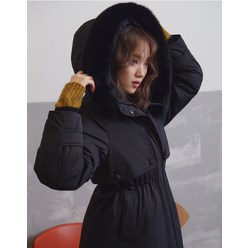 더엣지 23FW 폭스퍼 후드 야상 롱 구스다운