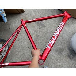 TSUNAMI 알루미늄 고정 기어 프레임 및 포크 트랙 픽시 자전거 세트 단일 속도 부품 SNM100 700C 49cm 52cm, [02] 52CM, [03] red
